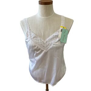 Vintage Vanity Fair White lace trim camisole 36